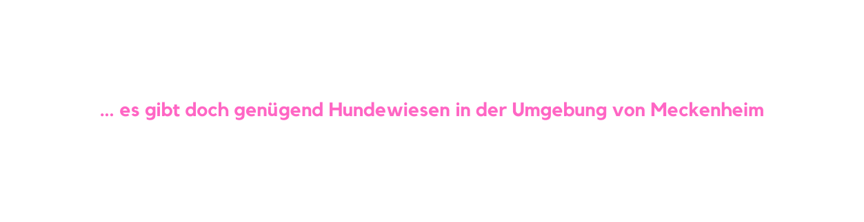 es gibt doch genügend Hundewiesen in der Umgebung von Meckenheim